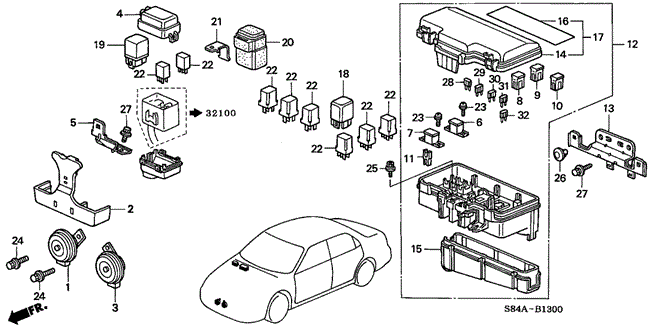 ELECTRICAL / EXHAUST / HEATER / FUEL/CONTROL UNIT (ENGINE ROOM) for 2002 Honda ACCORD SEDAN #1