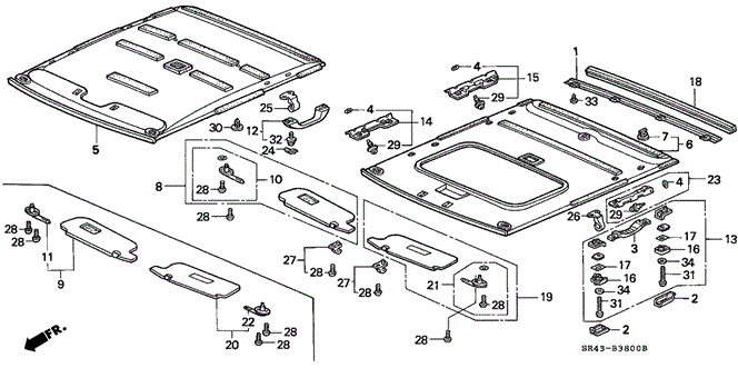 Interior/Bumper/Headliner Trim for 1992 Honda CIVIC SEDAN #1