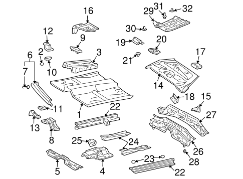 BODY/FLOOR & RAILS for 2003 Toyota Prius #1