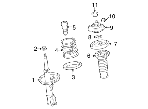 FRONT SUSPENSION/STRUTS & COMPONENTS for 2014 Toyota Corolla #1