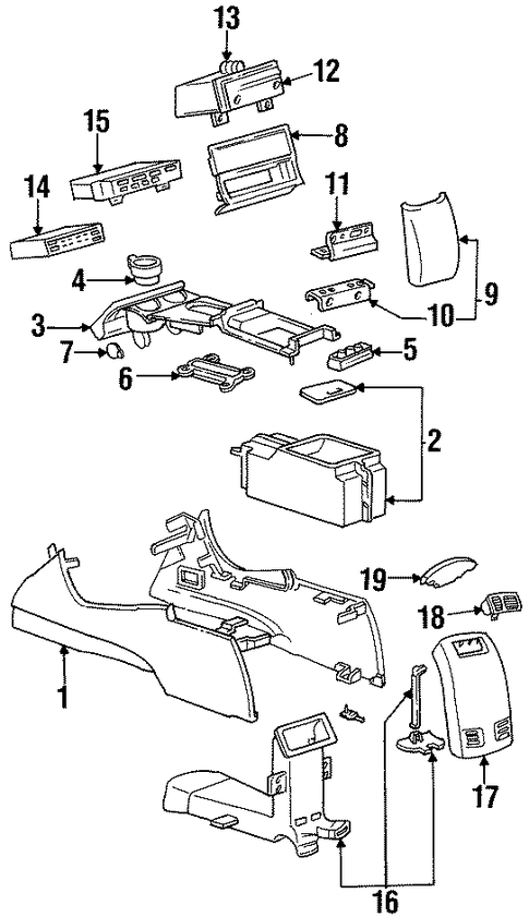 Body/Front Console for 1998 Buick Riviera #1