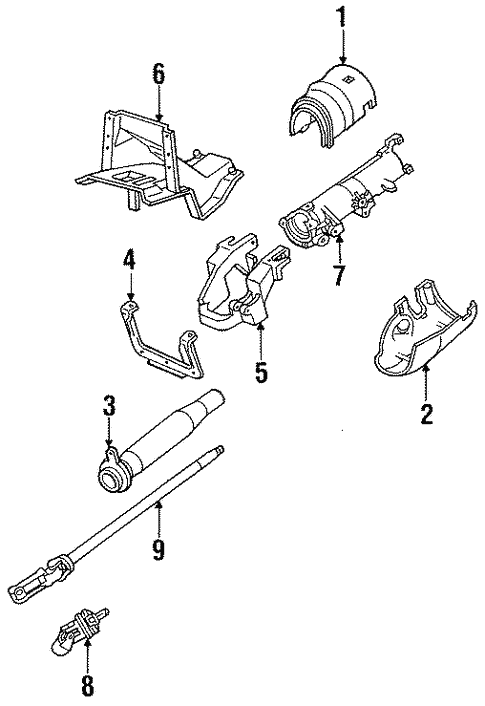 Shroud, Switches & Levers for 1989 Lincoln Continental #0
