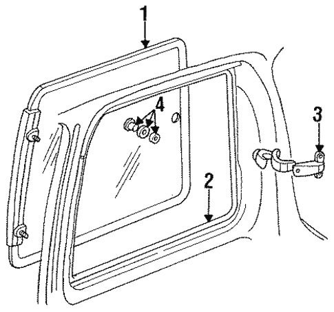 Glass - Side Door for 1993 Chrysler Town & Country #0