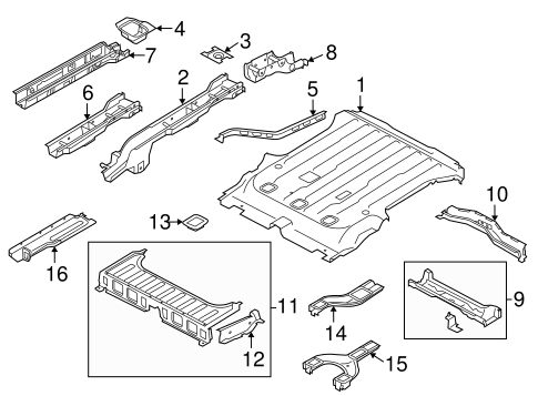 Body/Rear Floor & Rails for 2013 Ford Transit Connect #1