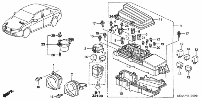 Control Unit (Engine Room) for 2006 Acura TSX #0