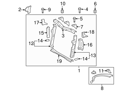 BODY/RADIATOR SUPPORT for 2008 Scion xB #1