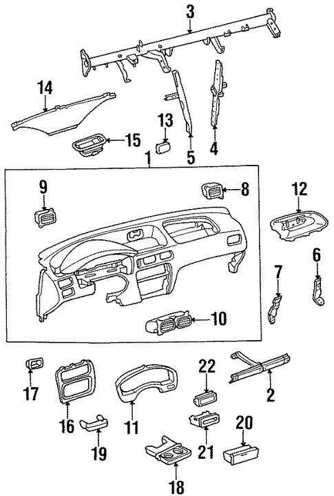 BODY/INSTRUMENT PANEL for 1996 Toyota Paseo #1