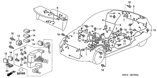 ELECTRICAL / EXHAUST / HEATER / FUEL/WIRE HARNESS for 2005 Honda INSIGHT #1