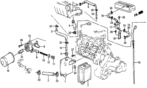Breather Tube - Oil Filter for 1984 Honda Prelude #0