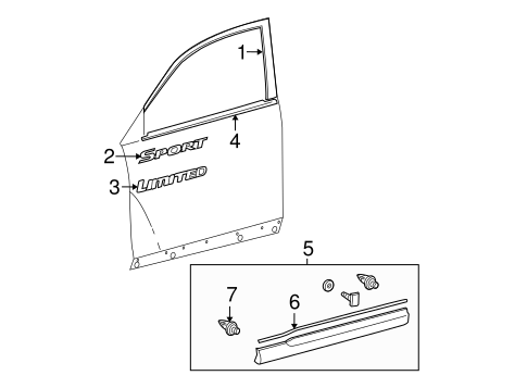 BODY/EXTERIOR TRIM - FRONT DOOR for 2008 Toyota Highlander #1