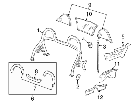 Boxster ROLL BAR & HEADREST ASSEMBLY