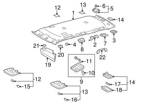 BODY/INTERIOR TRIM - ROOF for 2012 Toyota Sequoia #3