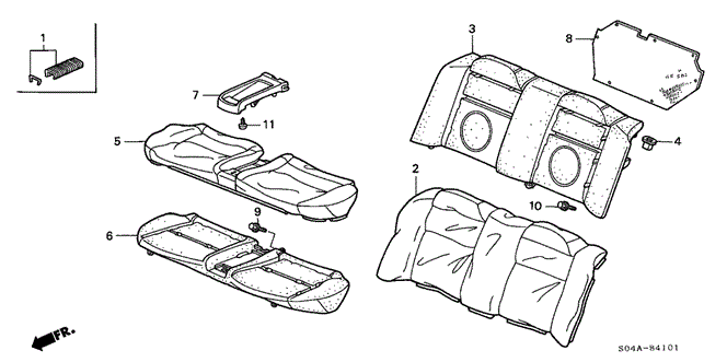 Interior/Bumper/Rear Seat (2) for 2000 Honda CIVIC SEDAN #1