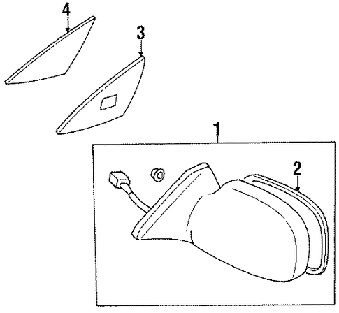BODY/OUTSIDE MIRRORS for 1997 Toyota Tercel #1