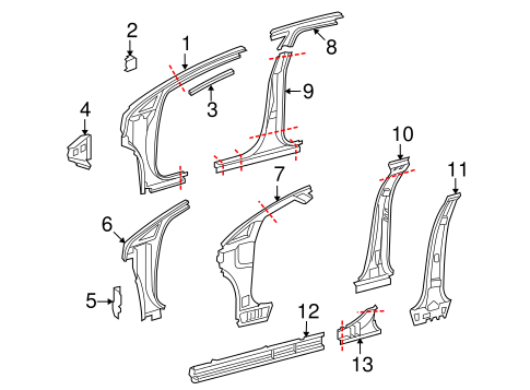 BODY/HINGE PILLAR for 2013 Toyota Venza #1
