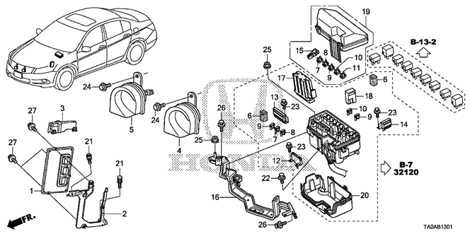 ELECTRICAL / EXHAUST / HEATER / FUEL/CONTROL UNIT (ENGINE ROOM) (1) (V6) for 2012 Honda ACCORD SEDAN #1