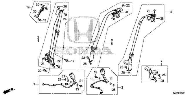 Interior/Bumper/Seat Belts for 2013 Honda ACCORD SEDAN #1