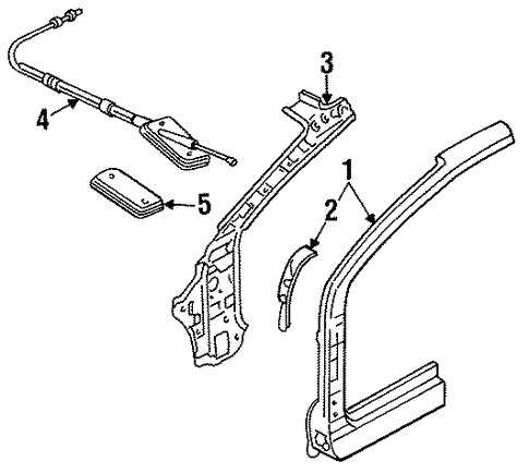Hinge Pillar for 1992 Mazda MX-3 #0