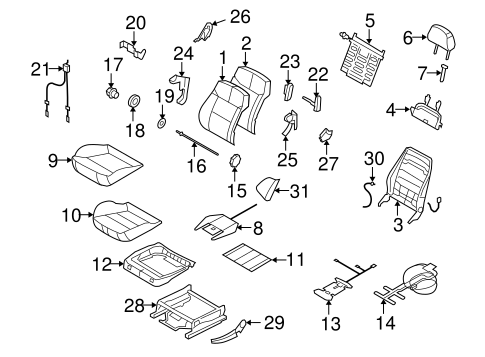Astra PASSENGER SEAT COMPONENTS