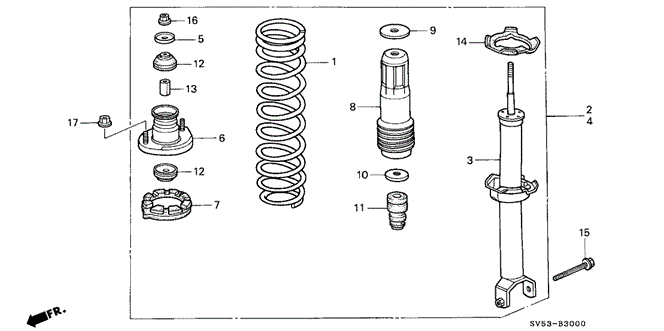 CHASSIS/REAR SHOCK ABSORBER for 1997 Honda ACCORD 5-DOOR #1