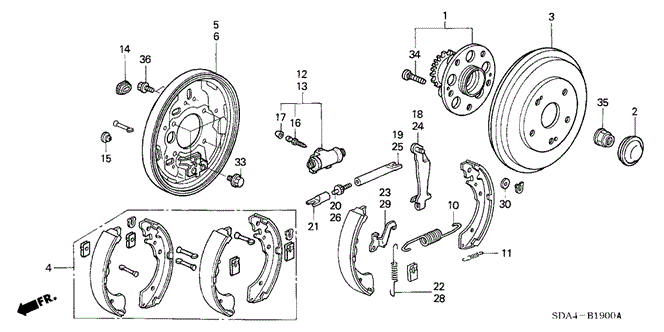 CHASSIS/REAR BRAKE (DRUM) for 2006 Honda ACCORD SEDAN #1
