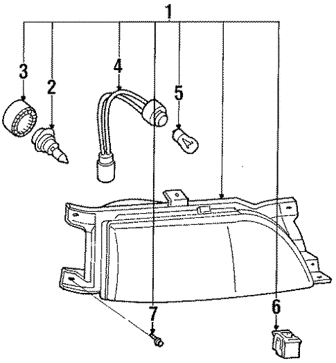 Headlamp Components for 1993 Hyundai Sonata #0