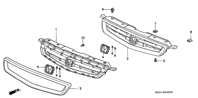 INTERIOR / BUMPER/FRONT GRILLE for 1996 Honda CIVIC HATCHBACK #1