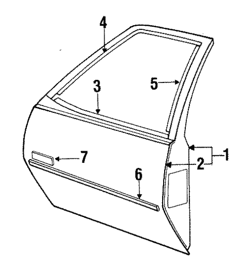 Exterior Trim - Front Door for 1994 Pontiac Sunbird #0