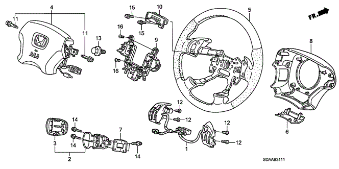 Chassis/Steering Wheel (SRS) (V6) for 2007 Honda ACCORD SEDAN #1