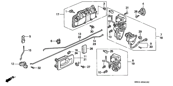 BODY / AIR CONDITIONING/REAR DOOR LOCKS for 1992 Honda ACCORD SEDAN #1