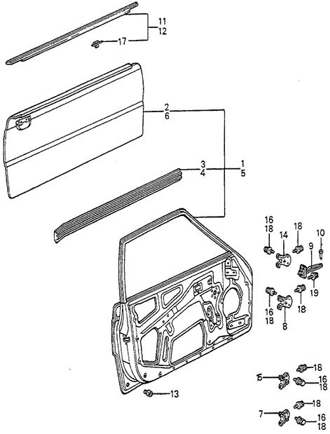 BODY / AIR CONDITIONING/DOOR PANEL 3DR for 1984 Honda ACCORD HATCHBACK #1