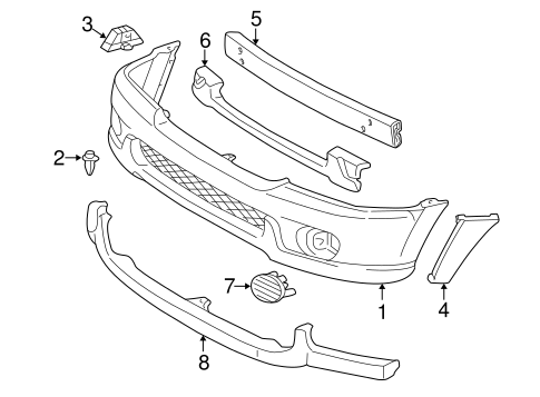 BODY/BUMPER & COMPONENTS - FRONT for 2003 Toyota Sequoia #1