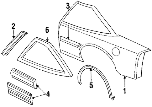 Cutlass Supreme EXTERIOR TRIM - QUARTER PANEL 2