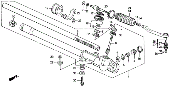 CHASSIS/STEERING GEAR BOX for 1988 Honda CIVIC SEDAN #1
