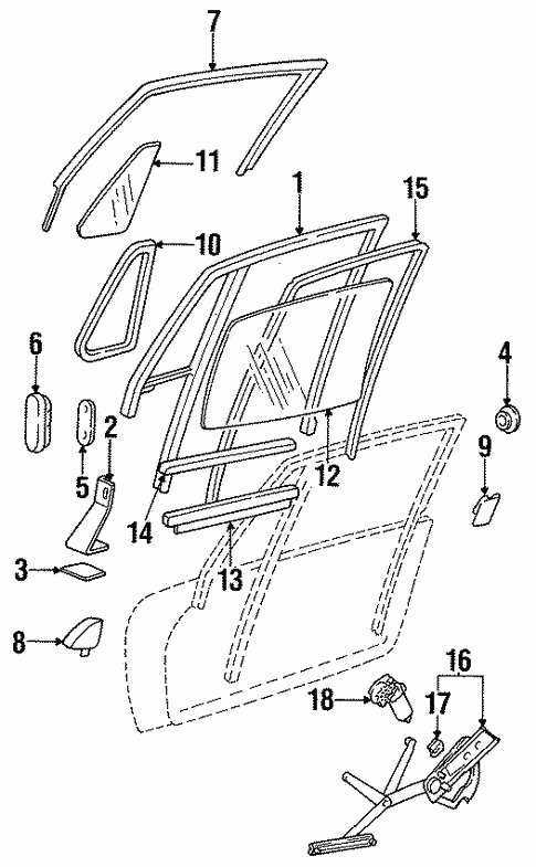 Body/Glass - Door for 1996 Porsche 911 #1