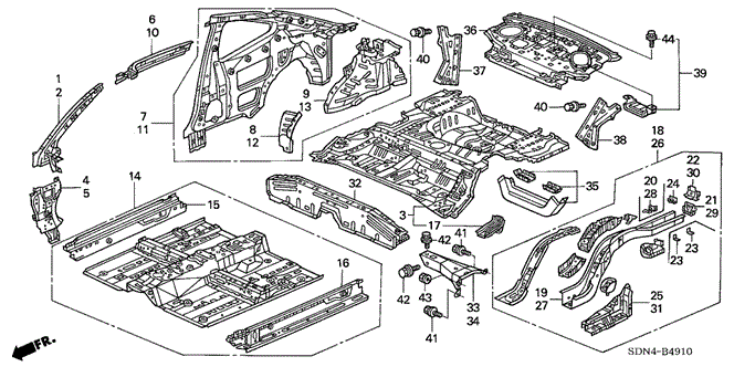 BODY / AIR CONDITIONING/FLOOR - INNER PANEL for 2006 Honda ACCORD COUPE #1