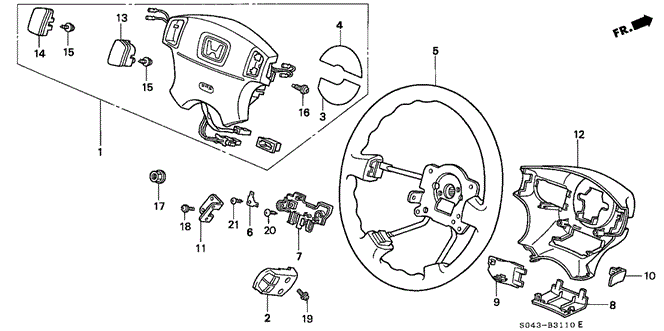 CHASSIS/STEERING WHEEL (SRS) for 1996 Honda CIVIC SEDAN #1