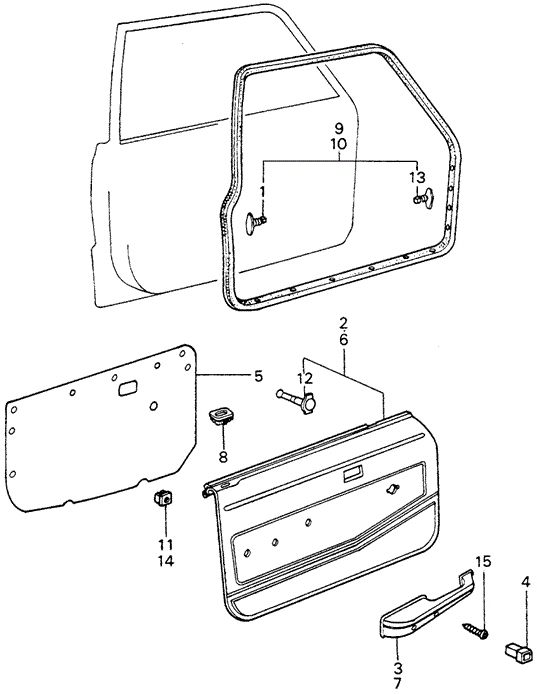 INTERIOR / BUMPER/FRONT DOOR LINING - WEATHERSTRIP for 1982 Honda CIVIC 5-DOOR #1