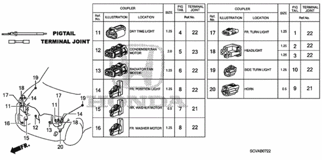 Electrical/Exhaust/Heater/Fuel/Electrical Connector (FR.) (3) for 2010 Honda ELEMENT 5-DOOR #1