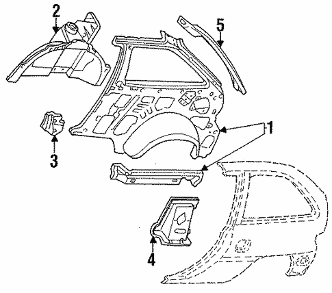 Inner Structure for 1997 Ford Aspire #1