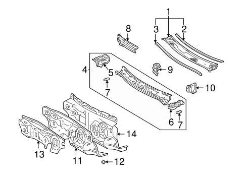 Cowl for 2005 Toyota Highlander #0