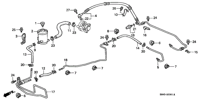 CHASSIS/P.S. HOSES - PIPES (V6) for 2001 Honda ACCORD SEDAN #1