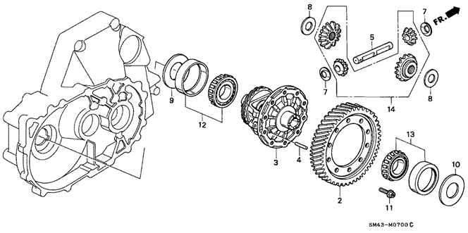 TRANSMISSION - MANUAL/MT DIFFERENTIAL GEAR for 1993 Honda ACCORD SEDAN #1