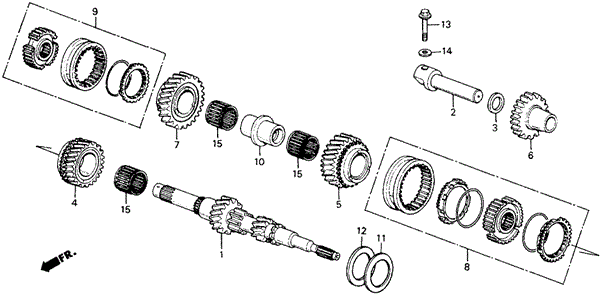 TRANSMISSION - MANUAL/MT MAINSHAFT GEARS 4WD for 1988 Honda CIVIC 5-DOOR #1