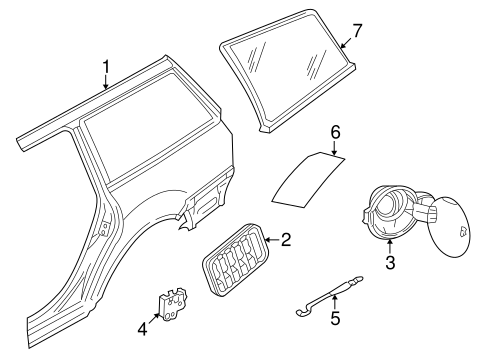 Glass & Hardware for 2000 Volkswagen Passat #1
