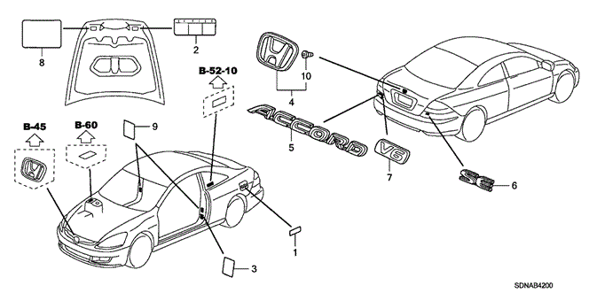 Interior/Bumper/Emblems - Caution Labels for 2007 Honda ACCORD COUPE #1