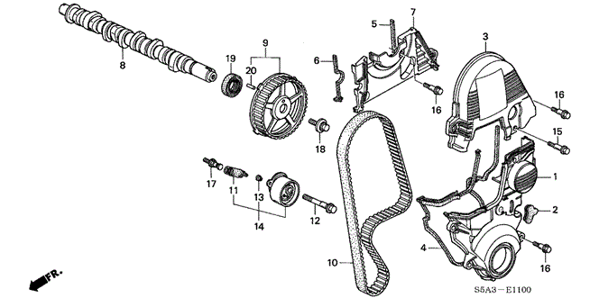 ENGINE/CAMSHAFT - TIMING BELT for 2004 Honda CIVIC COUPE #1