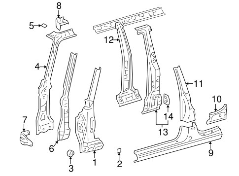 BODY/HINGE PILLAR for 1997 Toyota RAV4 #2