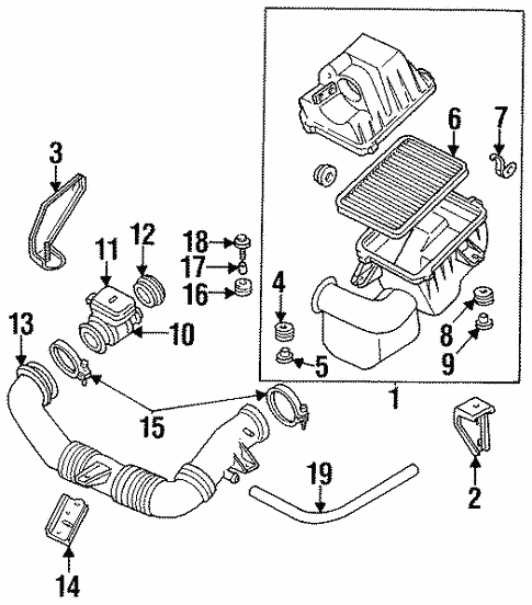 Air Inlet for 1997 Ford Aspire #0