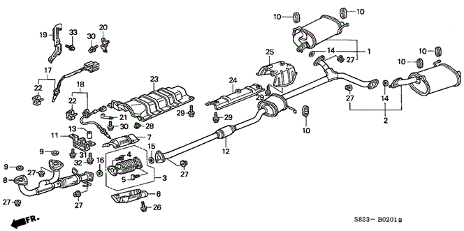 ELECTRICAL / EXHAUST / HEATER / FUEL/EXHAUST PIPE (V6) for 2001 Honda ACCORD COUPE #1